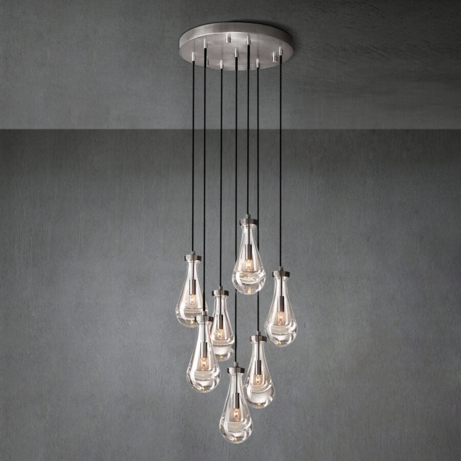 Soltaire Raindrop Round Chandelier 18"