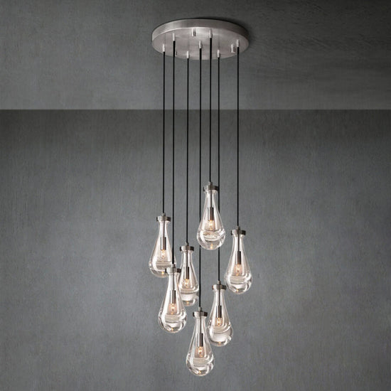 Soltaire Raindrop Round Chandelier 18"
