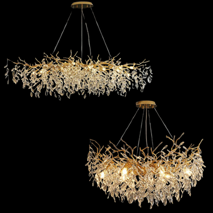 Albero Modern French-Style Branch Crystal Chandelier with Crystal Leaf