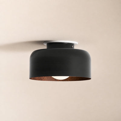 Lumosphere Ceiling Light, 8.7-Inch x H 5.1-Inch, Black & Walnut Grain Hydrographics for Living Room