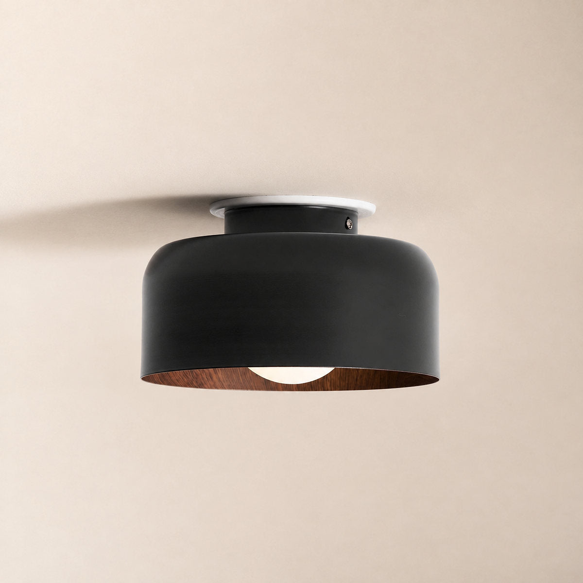Lumosphere Ceiling Light, 8.7-Inch x H 5.1-Inch, Black & Walnut Grain Hydrographics for Living Room