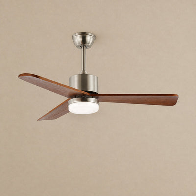 Zephyr Wooden 42"/52" Ceiling Fan Light, 42-Inch x H 11.8-Inch, Model A~D Antique bronze & Walnut, Three-Color Light for Living Room