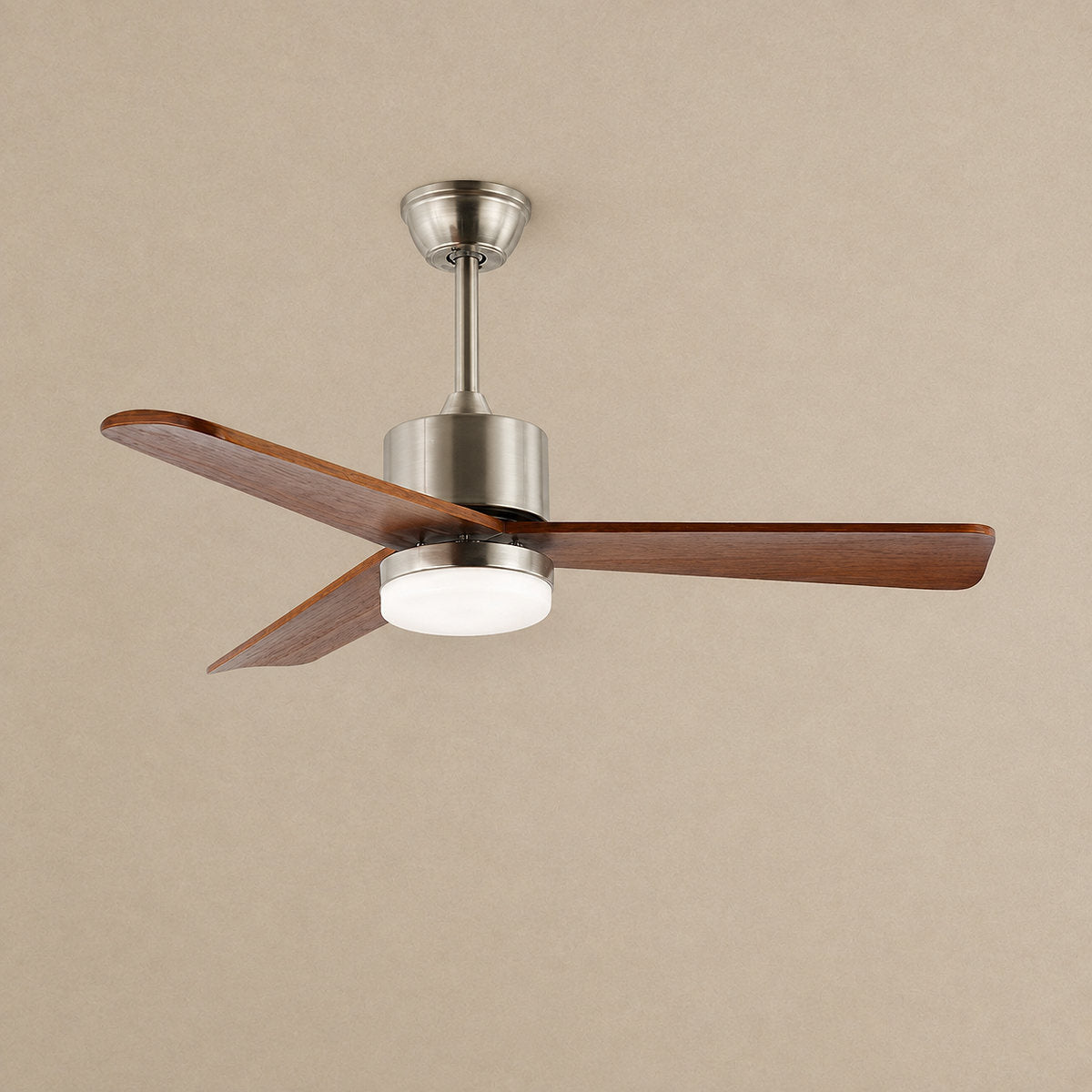 Zephyr Wooden 42"/52" Ceiling Fan Light, 42-Inch x H 11.8-Inch, Model A~D Antique bronze & Walnut, Three-Color Light for Living Room