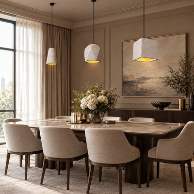 Faceted Concrete Pendant Light