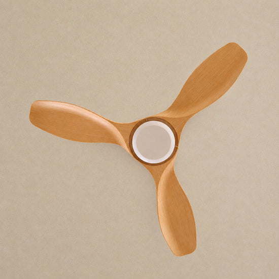 Amelia Ceiling Fan Light, 42~52-Inch x H 9.8-Inch, Natural Wood Grain & White (ABS blades) for Living Room