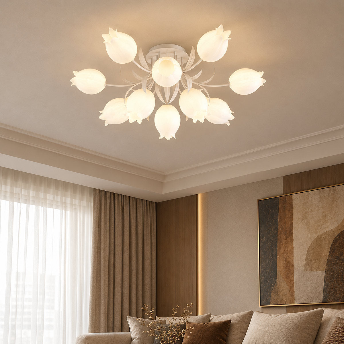 Tricolordeer Lily Flower Acrylic Ceiling Lamp
