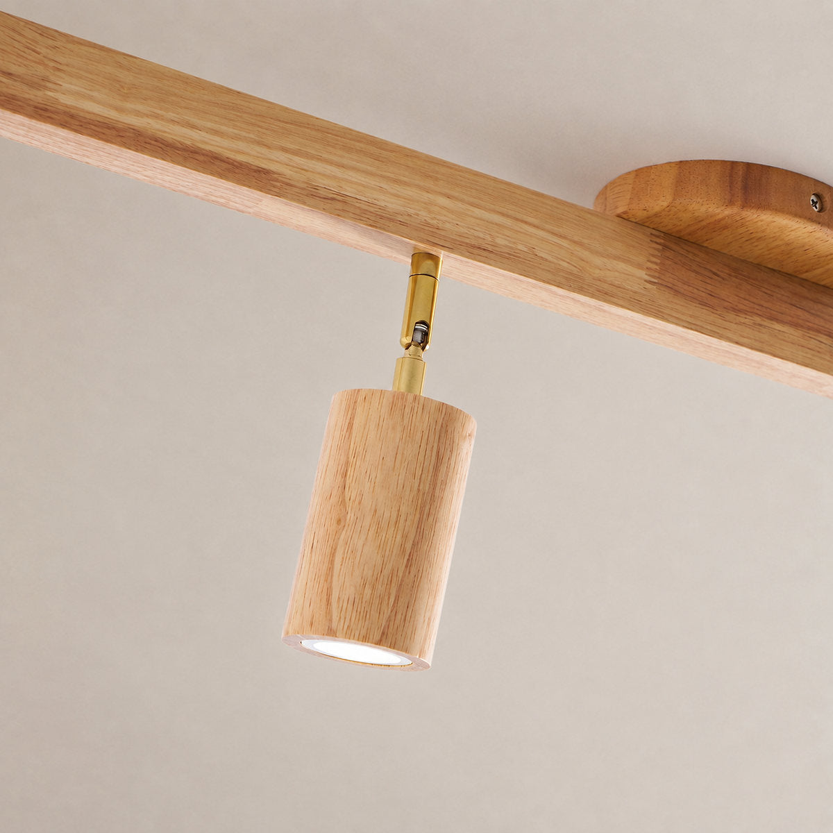 Natural Wood Beam Light Spotlight, L 5.1~47.2-Inch x H 8.7-Inch, Wood, Warm Light for Living Room & Bedroom