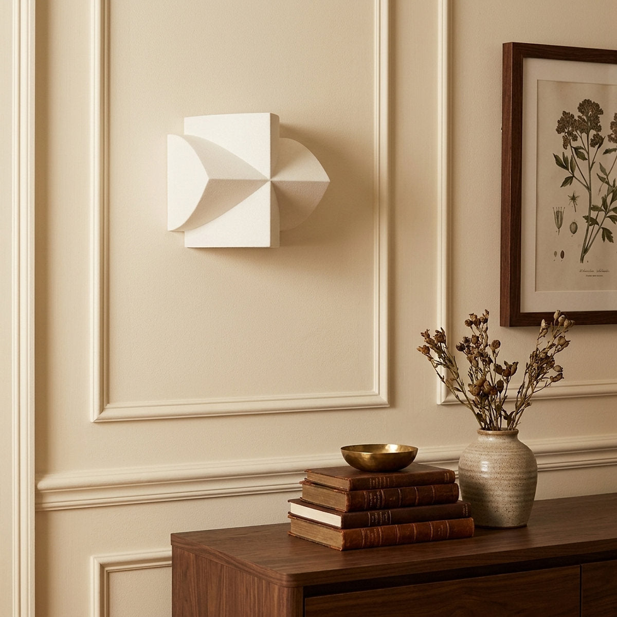 Naala Wall Lamp, 3.7~5.5-Inch x H 7.5~10.6-Inch, Gold & White for Living Room