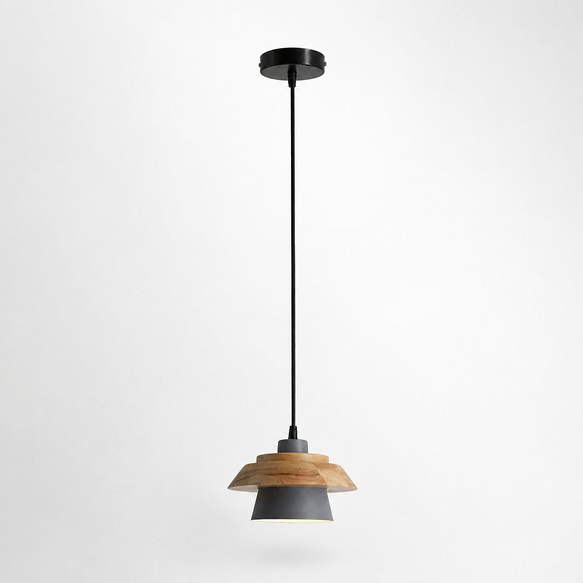 Minimalist Nordic Wood Metal Pendant Light for Dining Room & Living Room