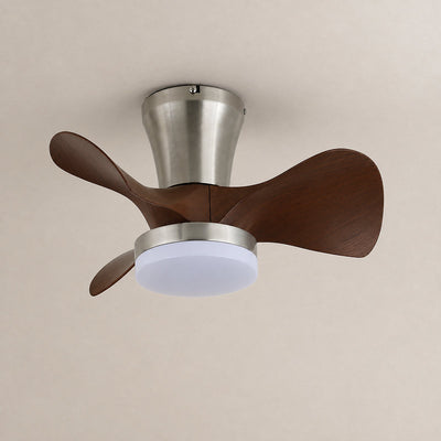 Arvento Ceiling Fan Light, 22-Inch x H 11.8-Inch, Walnut Wood & Nickel, Three-Color Light for Living Room