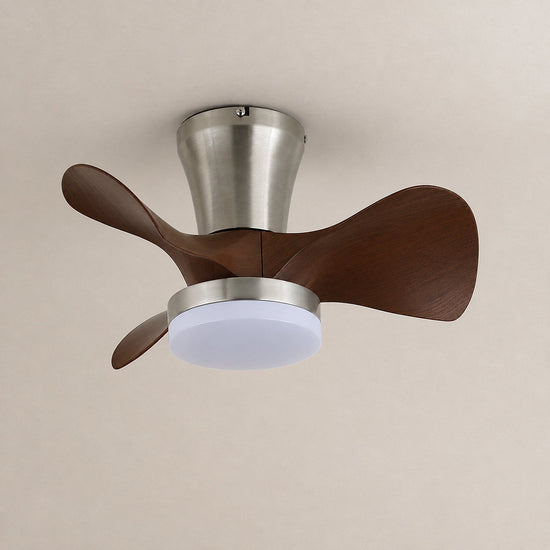 Arvento Ceiling Fan Light, 22-Inch x H 11.8-Inch, Walnut Wood & Nickel, Three-Color Light for Living Room