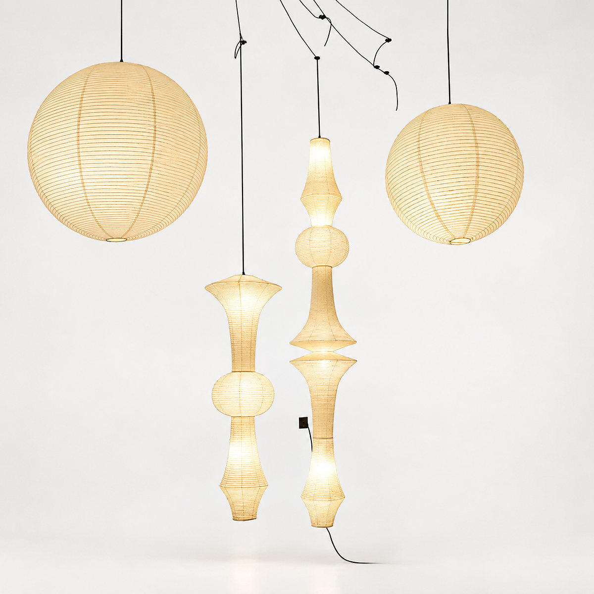 Sculptural Tiered Pendant Light 3 Bulbs