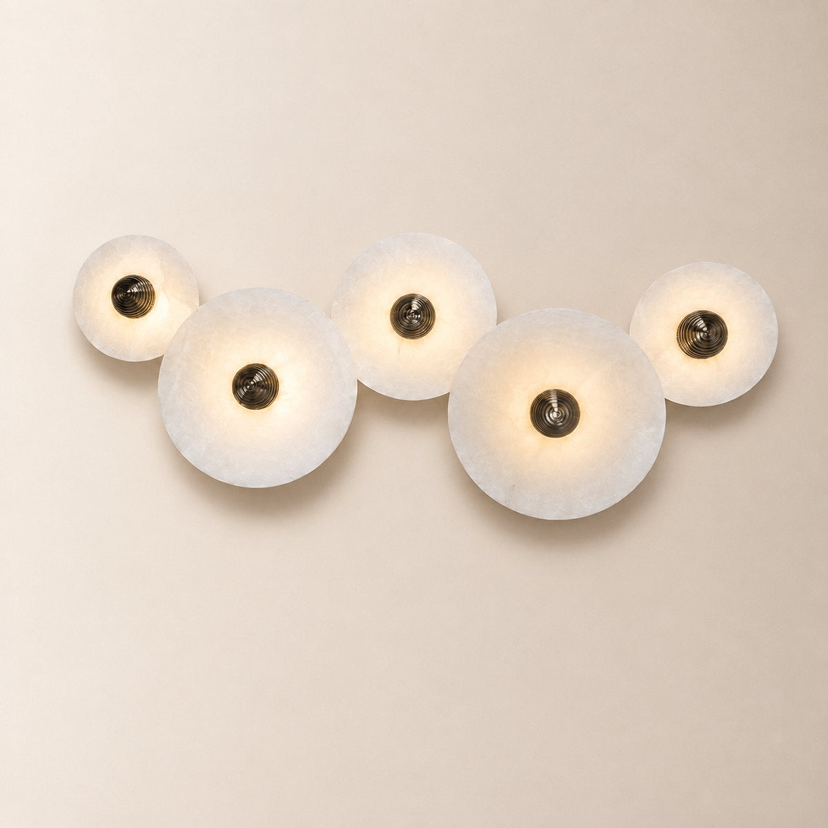 Nayra Alabaster Wall Lamp, 7.9~13.8-Inch, White & Bronze, Triac Warm Dimming for Living Room & Dining Room