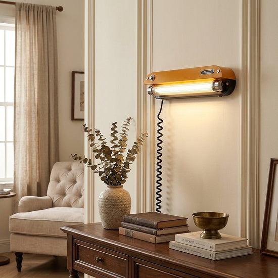 Edison Plug In Marlo Wall Lamp, L~R 23.6-Inch x H 3.5-Inch, Warm Light & US Plug for Living Room