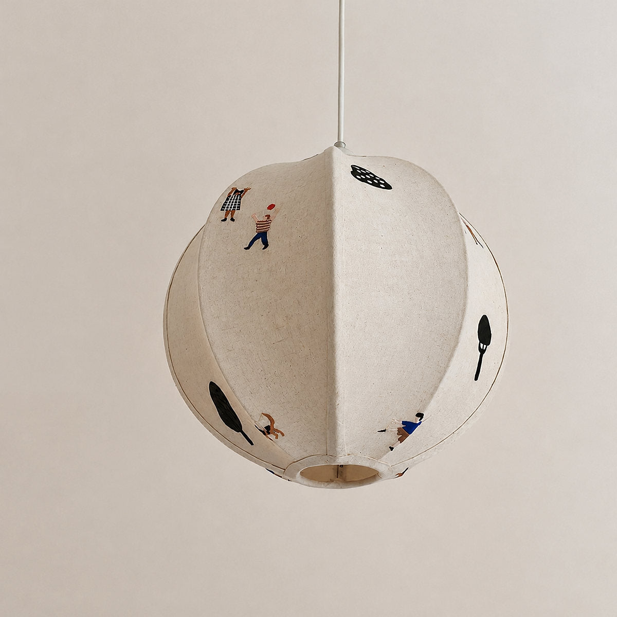 Playful Stitched Fabric Ceiling Pendant Light