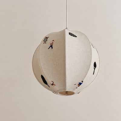 Playful Stitched Fabric Ceiling Pendant Light