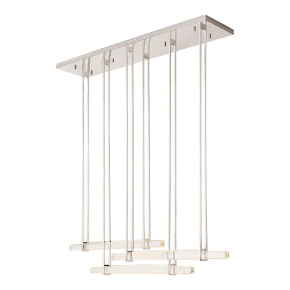 Oudubon Crystal Triple Bar Linear Chandelier