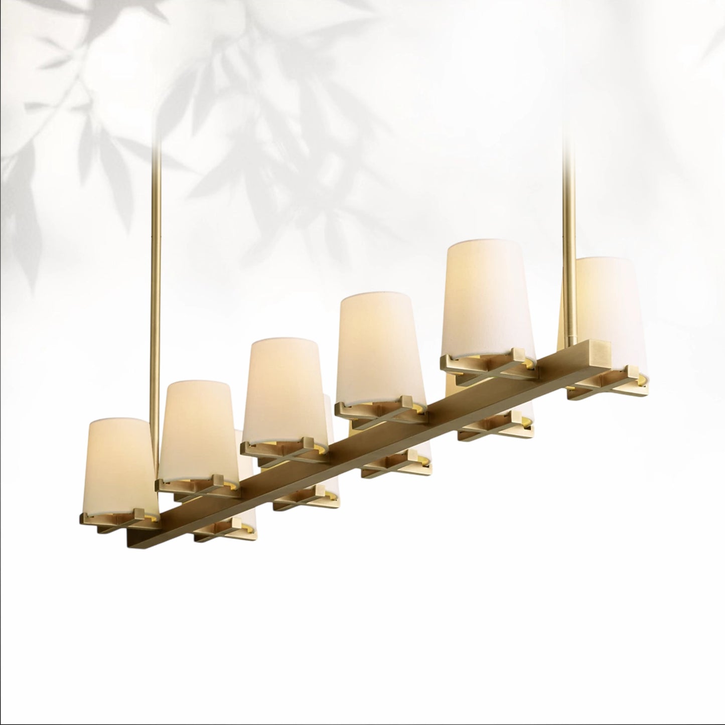 Paricia Fabric Shade Linear Chandelier 49" 60”