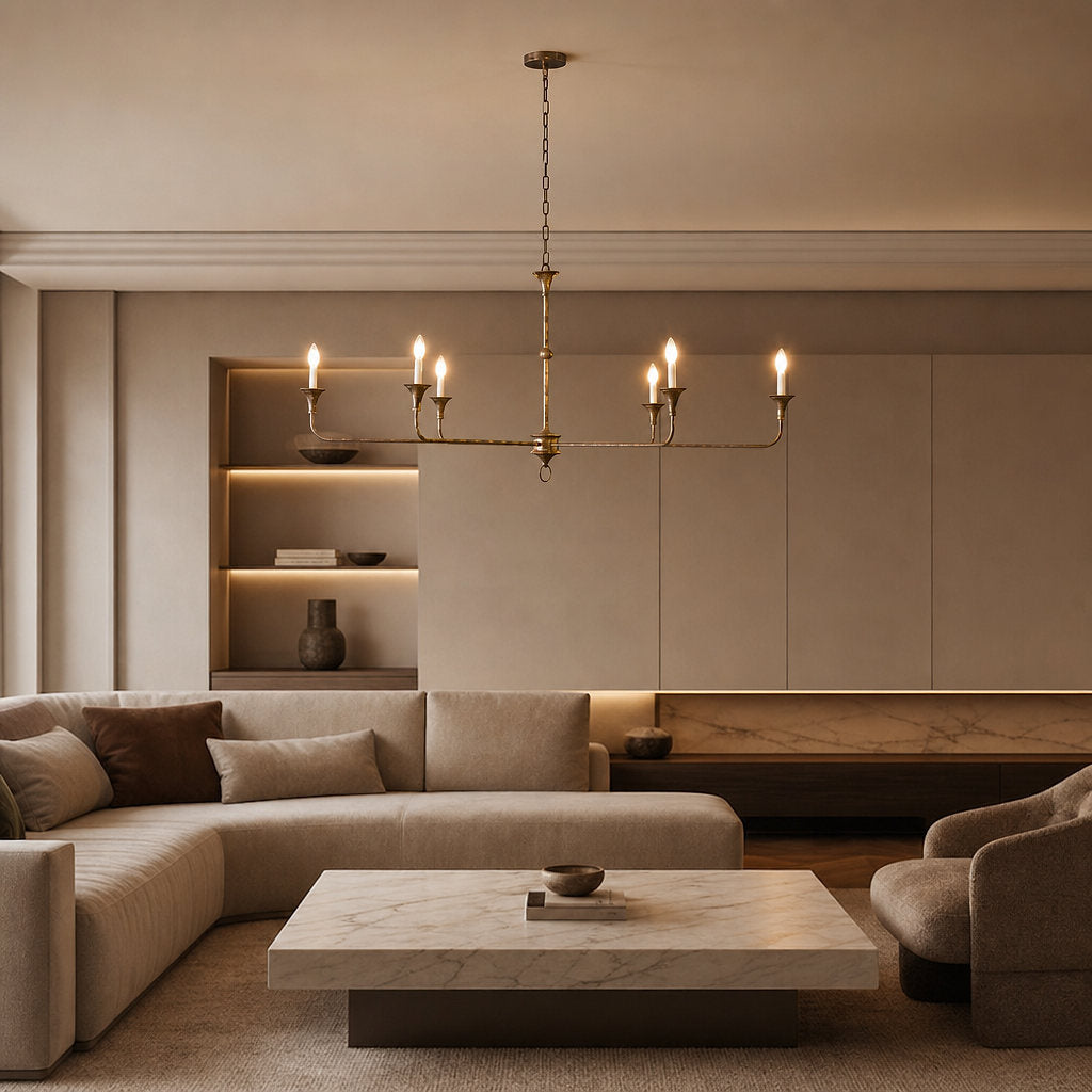 Tricolordeer Round Brass Minimalist Chandelier