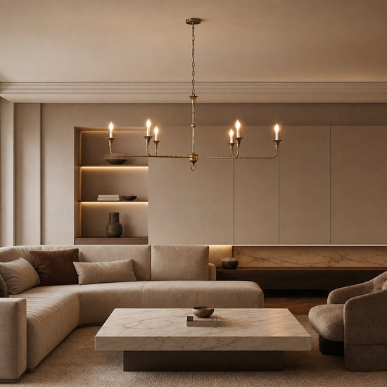 Tricolordeer Round Brass Minimalist Chandelier