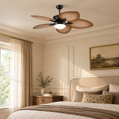 Tricolordeer Tropical 5-Blade LED Dome Ceiling Fan