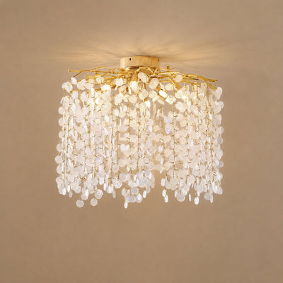 Frosted Glass Disc Branch Ceiling Lamp