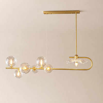 Tricolordeer Gold Metal and Glass Chandelier