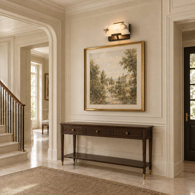 Contemporary Brass Alabaster Wall Sconce