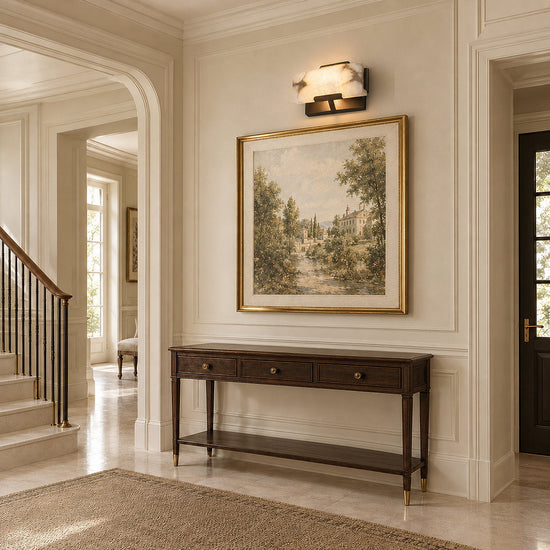 Contemporary Brass Alabaster Wall Sconce