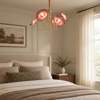 Tricolordeer Frosted Glass Gold Chandelier