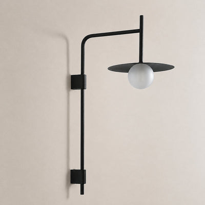 Gea Swing Arm Plug-in Wall Lamp, 9.8-Inch x H 31.5-Inch, Black, US Plug for Bedroom & Living Room