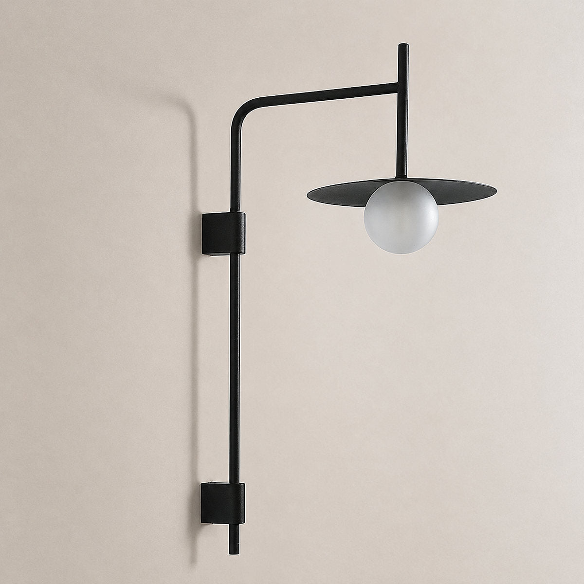 Gea Swing Arm Plug-in Wall Lamp, 9.8-Inch x H 31.5-Inch, Black, US Plug for Bedroom & Living Room