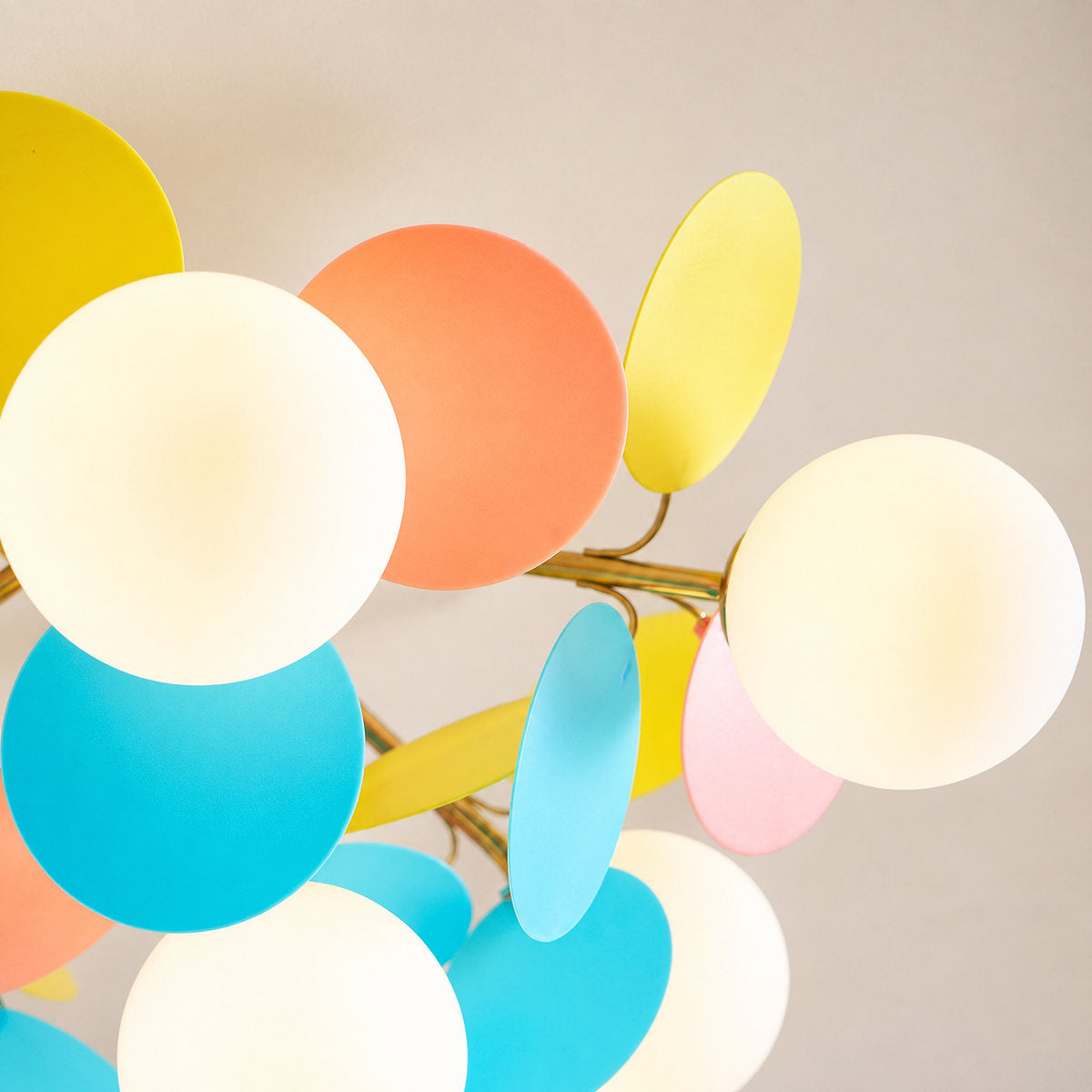 Round Macaron Ceiling Light, 20.5-Inch x H 12.5-Inch for Living Room