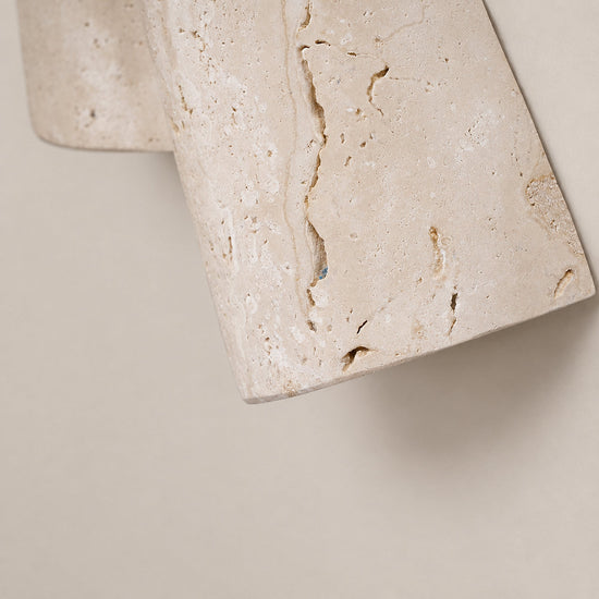 Velo Draped Stone Wall Lamp, 7.5-Inch x H 10.6-Inch, Yellow Travertine for Living Room & Dining Room