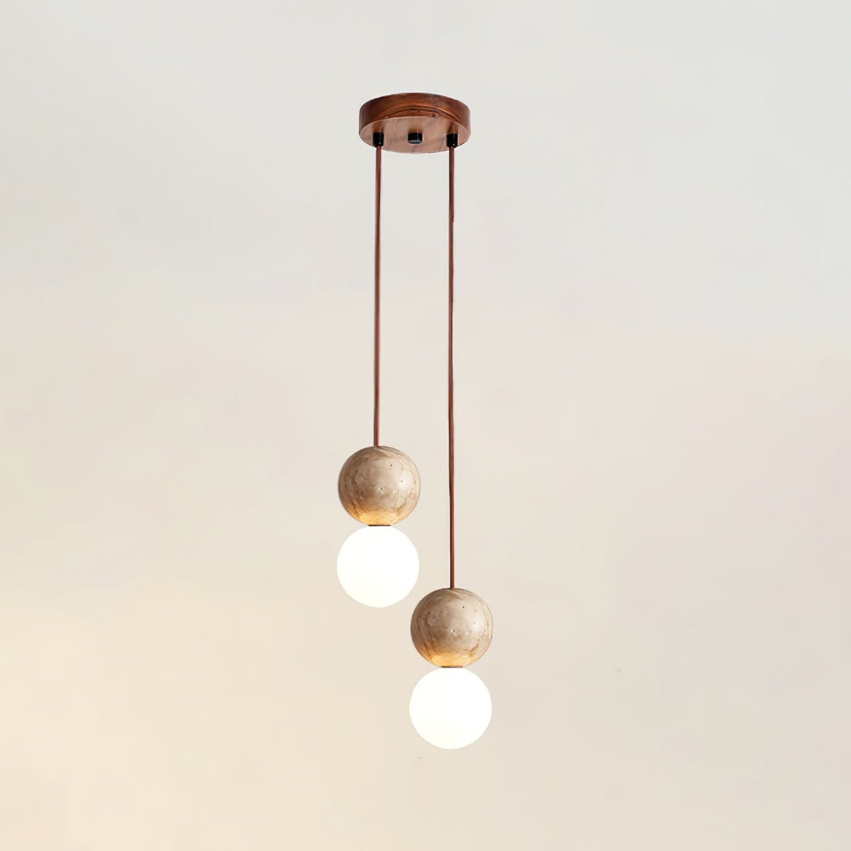 Camille Travertine Pendant Light,1 Light-11 Lights Yellow Travertine & White for Dining Room & Living Room