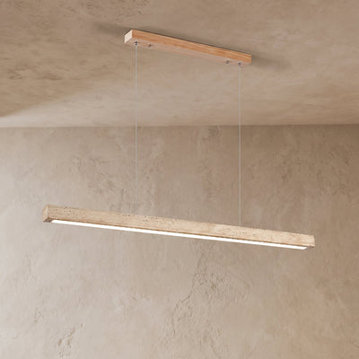 Minimalist Linear Travertine Stone Pendant Lamp