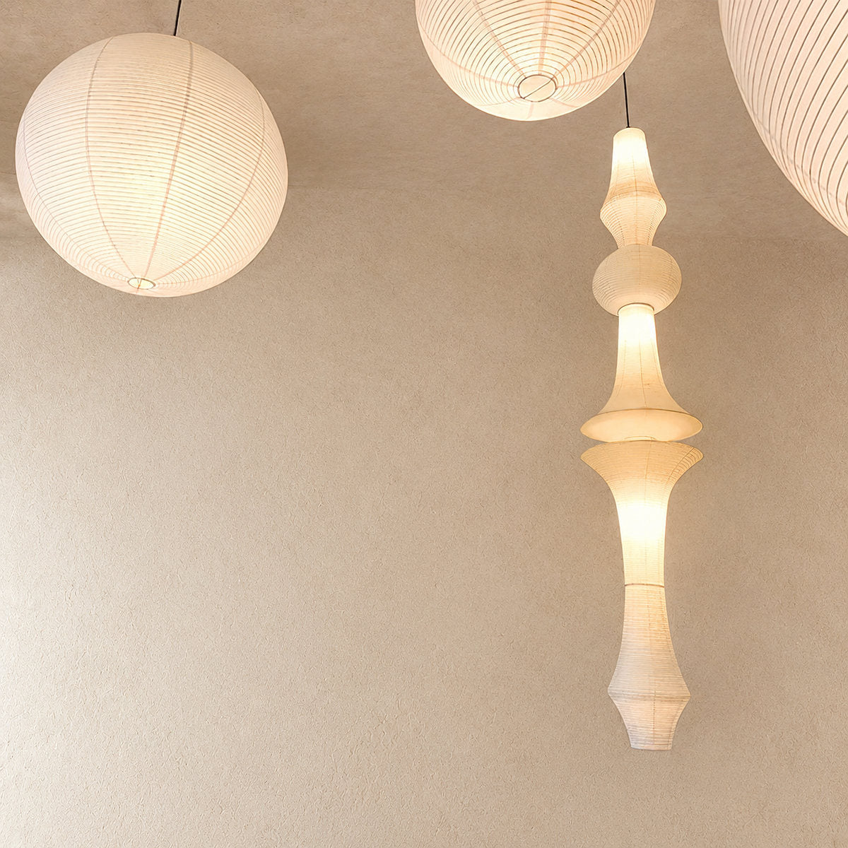 Sculptural Tiered Pendant Light 3 Bulbs