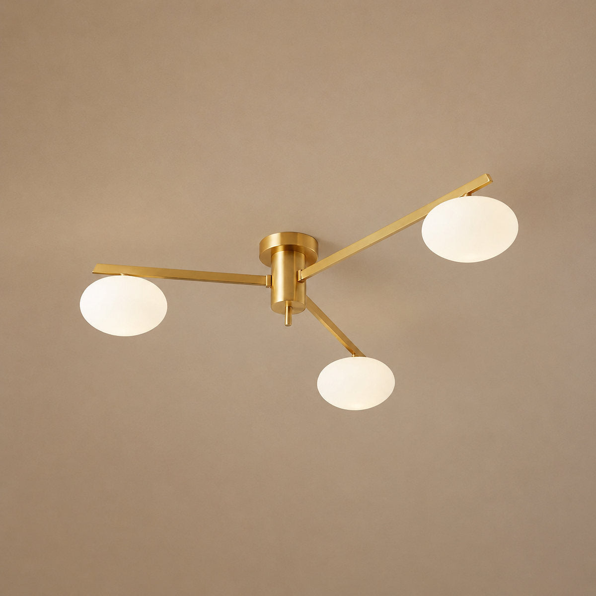 Low-Profile Multi-Arm Oval Glass Ceiling Lamp