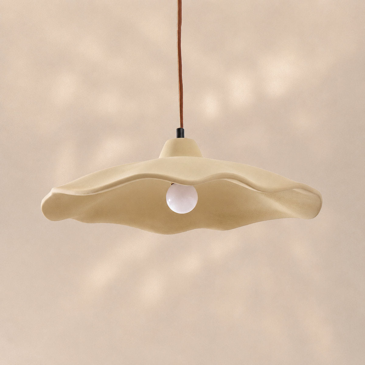 Wavy Edge Microcement Pendant Light for Dining Room & Living Room