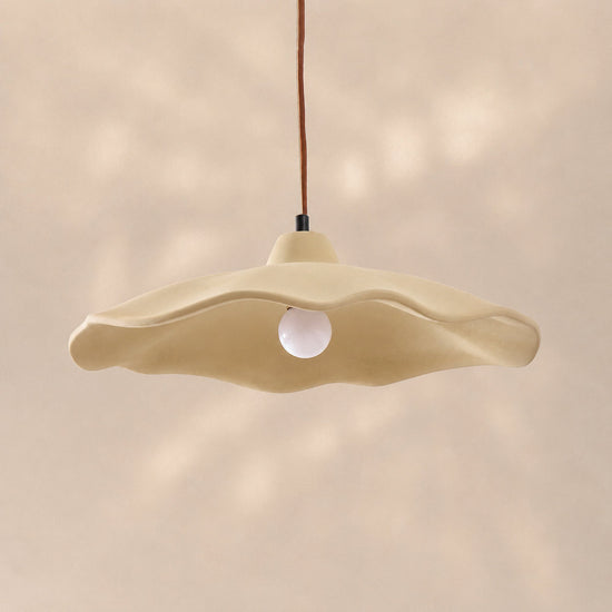 Wavy Edge Microcement Pendant Light for Dining Room & Living Room