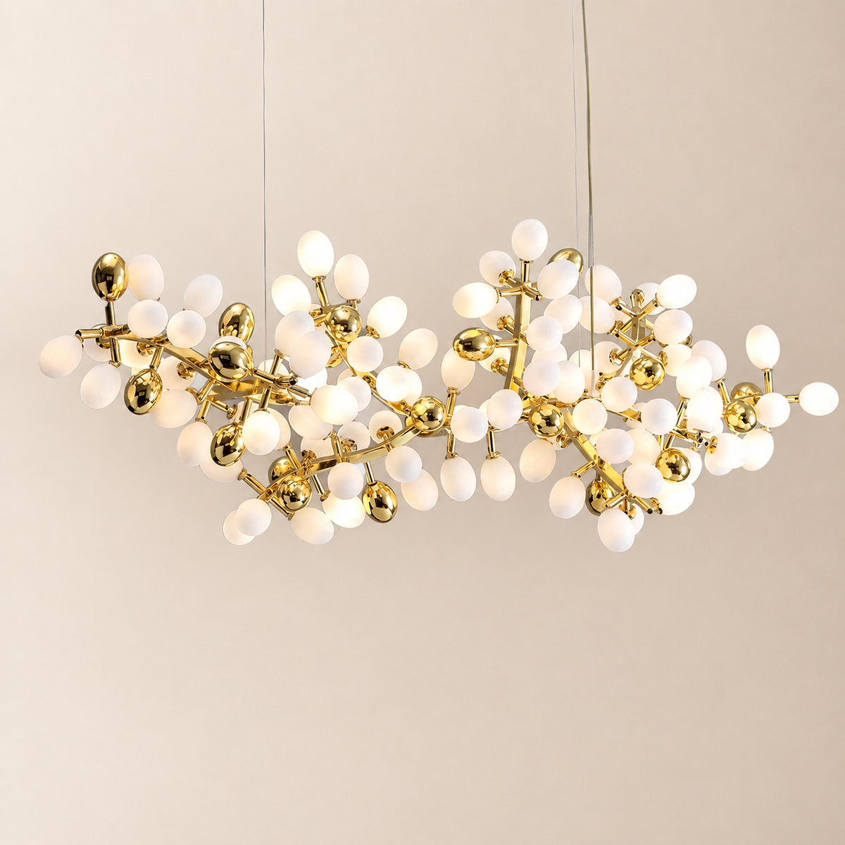 Tricolordeer Linear 80-Light Glass Pendant Chandelier