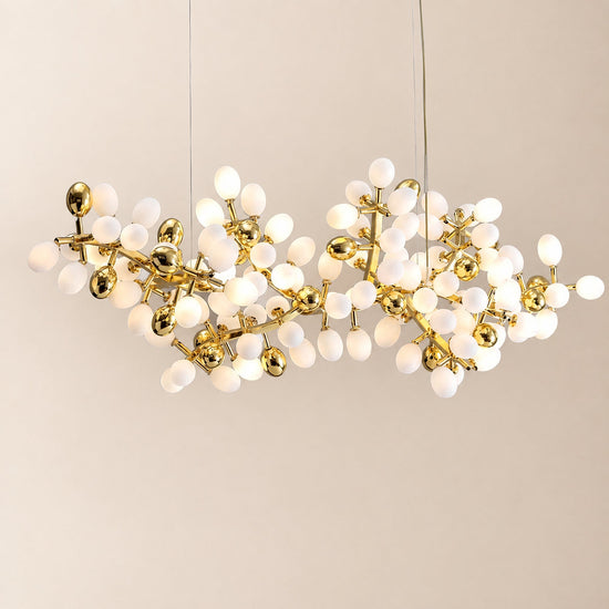 Tricolordeer Linear 80-Light Glass Pendant Chandelier