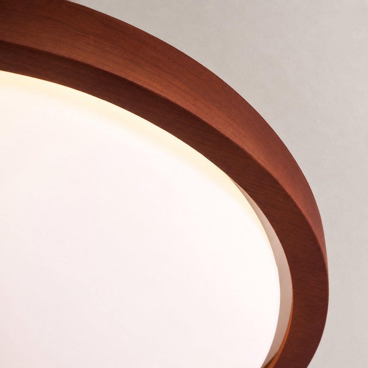 Walnut Curved Edge Ceiling Light, 17.7-Inch x H 2.8-Inch, Model A: Walnut Wood Grain Hydrographics, Warm Light for Living Room & Bedroom