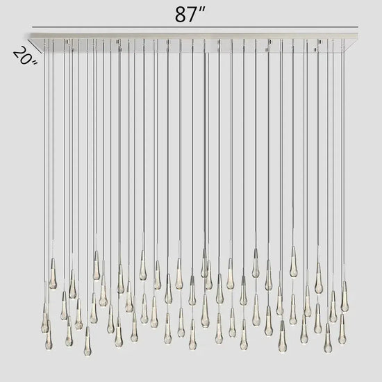 Raindrop Soltaire Linear Chandelier