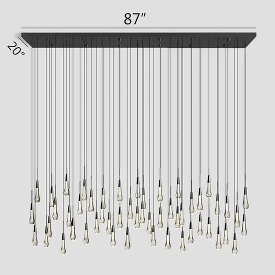Raindrop Soltaire Linear Chandelier