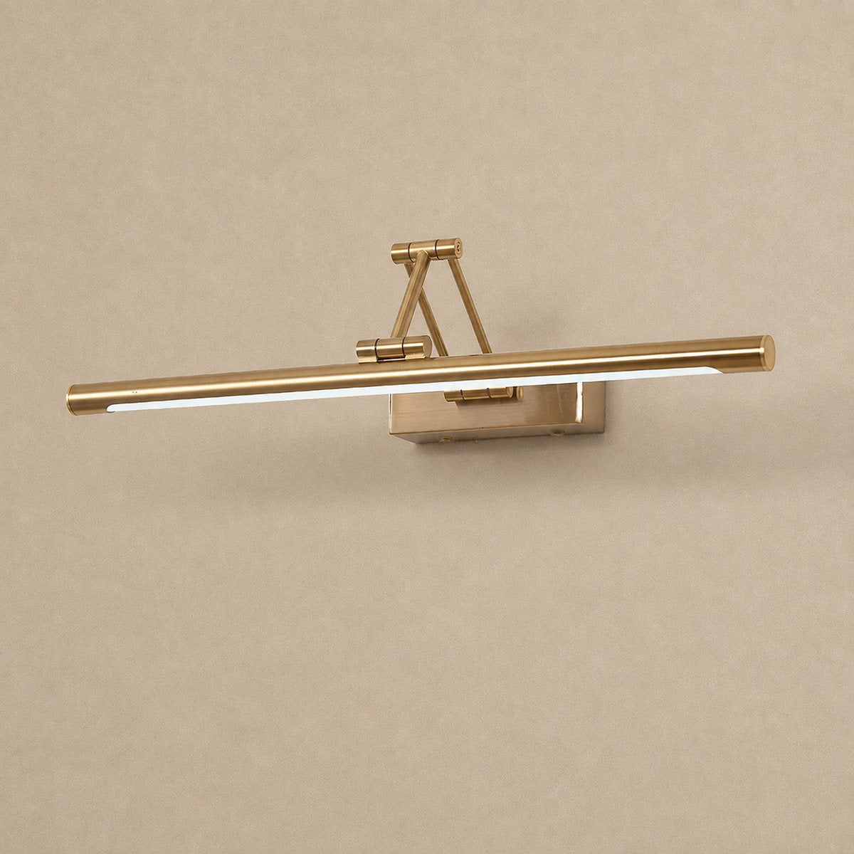 Brillan Frame Rechargeable Wall Lamp, L 16.9~28.7-Inch x H 2.3-Inch, Gold, Warm Light for Bedroom & Living Room