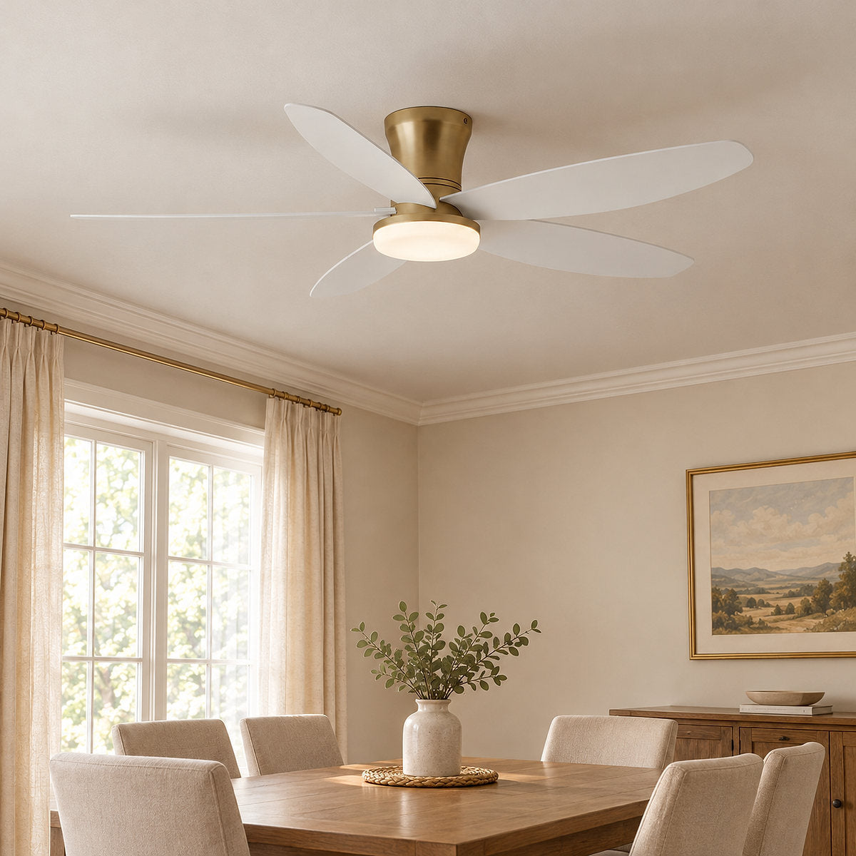 Modern LED Disc Light Flush Mount Ceiling Fan