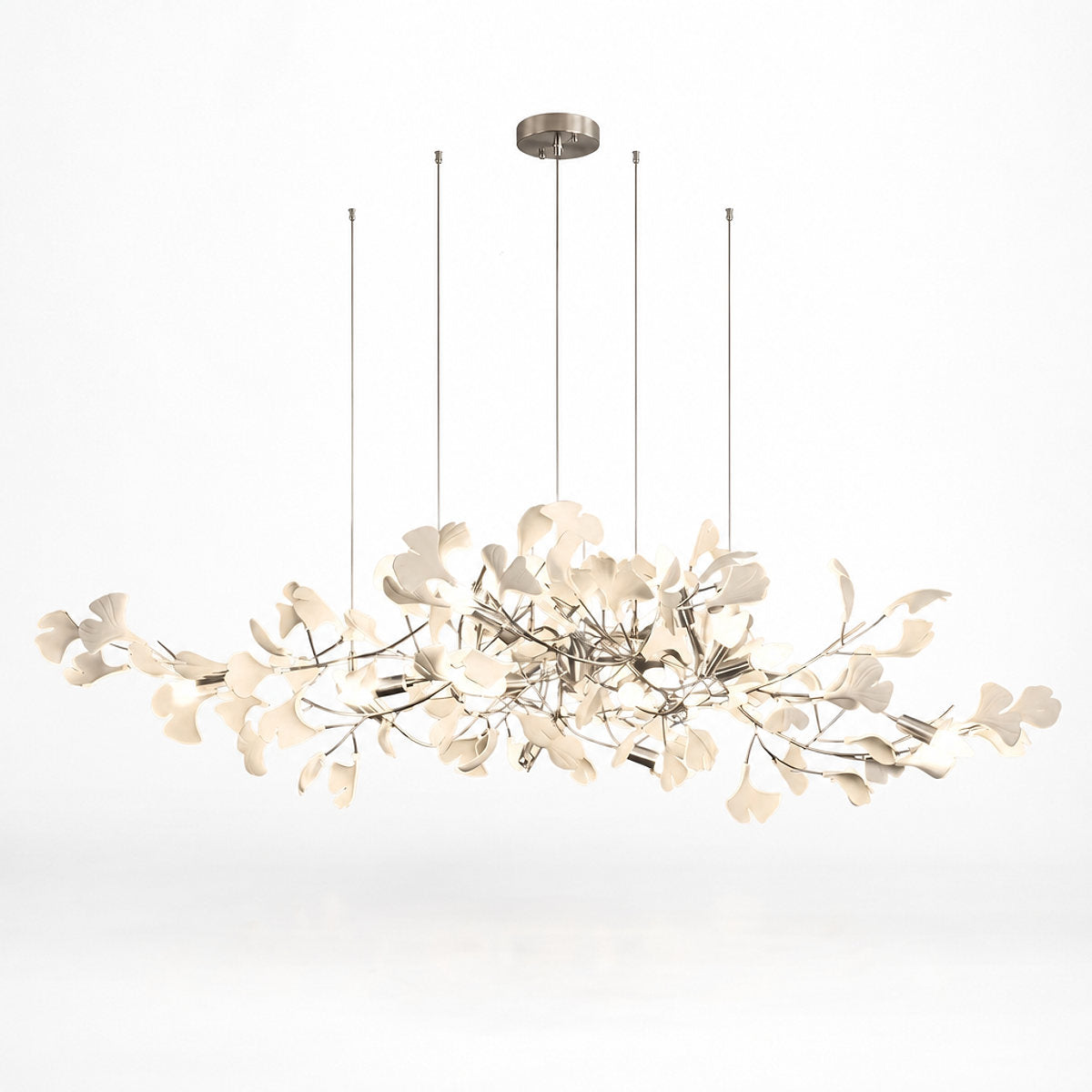 Porcelain Leaf Horizontal Branch Chandelier