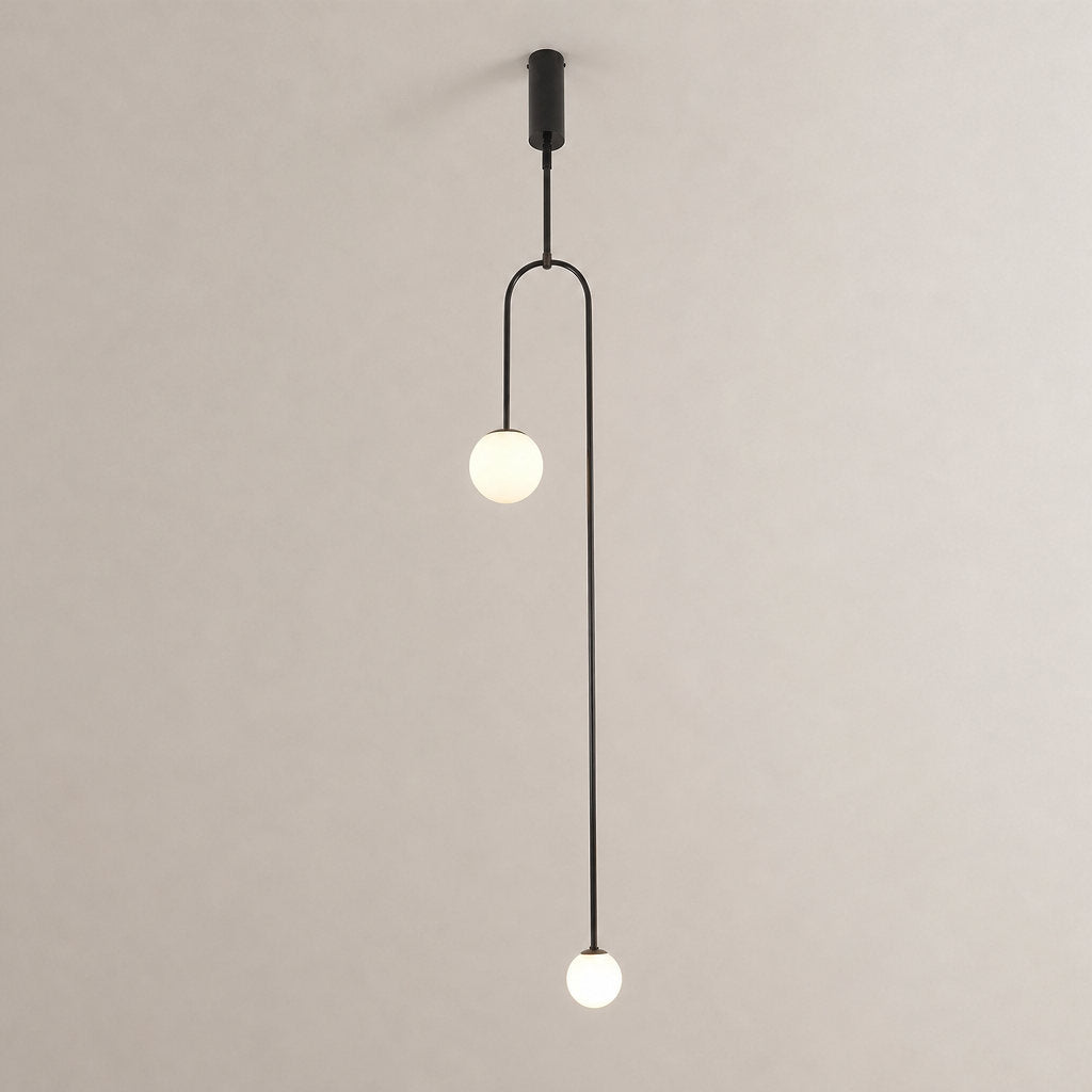 Tricolordeer Curved Metal Arc Sphere Chandelier