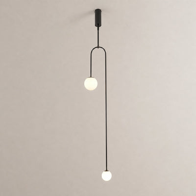 Tricolordeer Curved Metal Arc Sphere Chandelier
